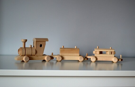 wooden baby train