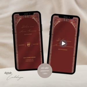 Invito digitale all'henné | Nozze cinesi | digitale | personalizzato | abbigliamento per bambini | video animato | Turco | tedesco