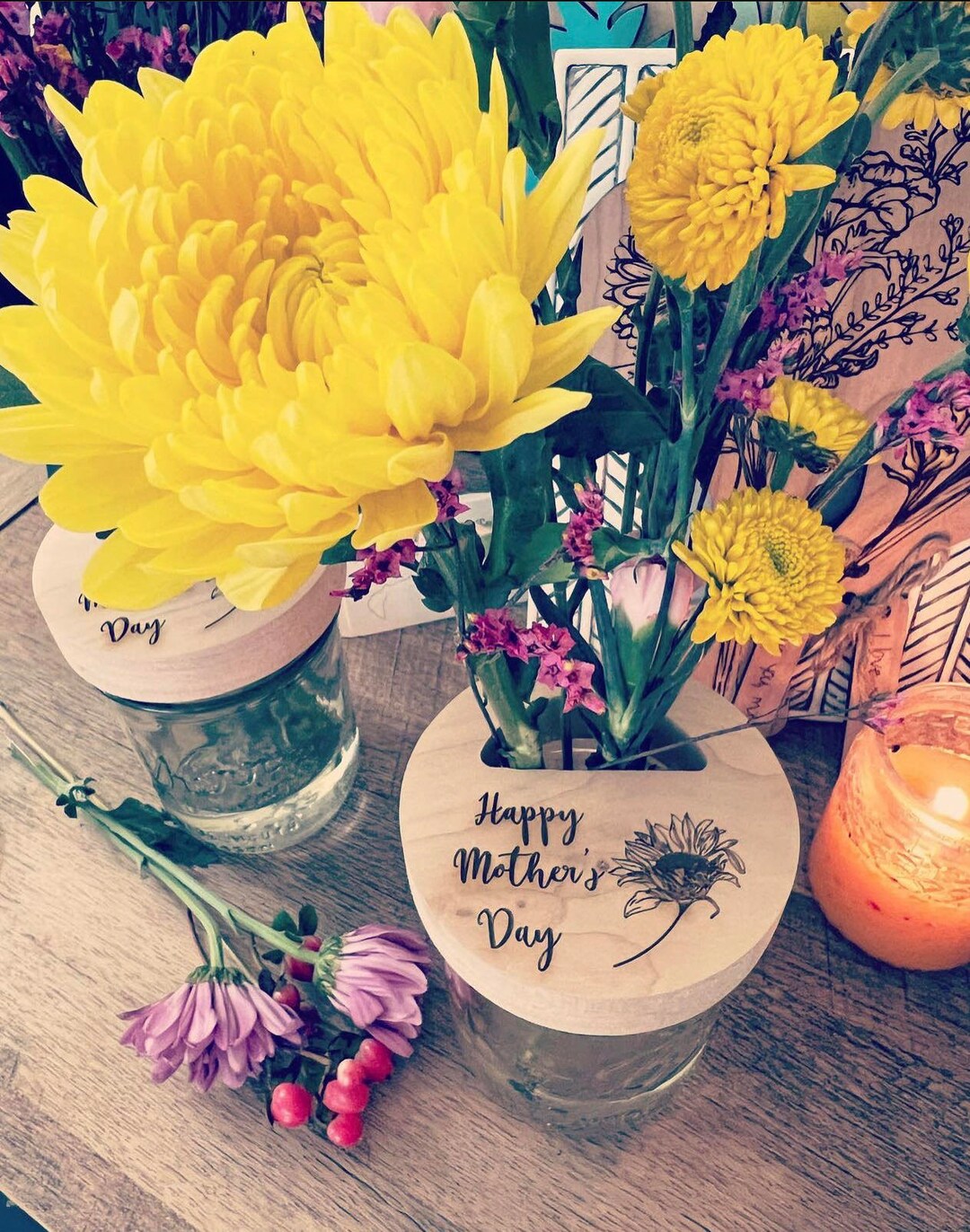 Custom Mason Jar Vase Lids Etsy