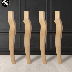 Set of 4 - Cabriole Style 29 Inch Tall Traditional Dining Table Legs
