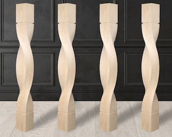 Set of 4 - Double Twist 34.5 Inch Kitchen Island Leg