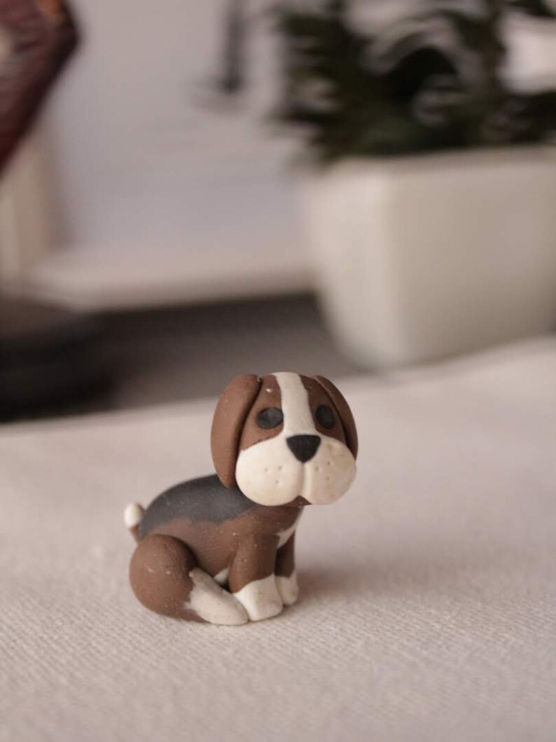 Small Cute Polymer Clay Dog Sculpture Unit Beagle Schnauzer Etsy