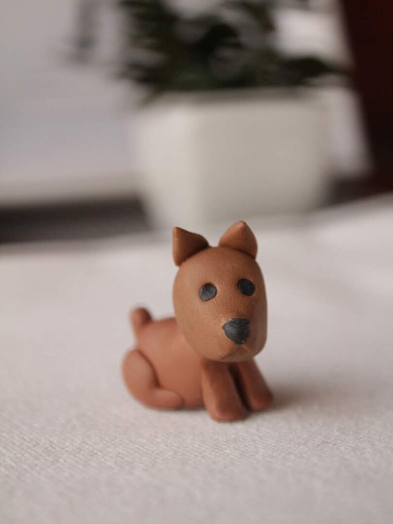 Small Cute Polymer Clay Dog Sculpture Unit Beagle Schnauzer Etsy