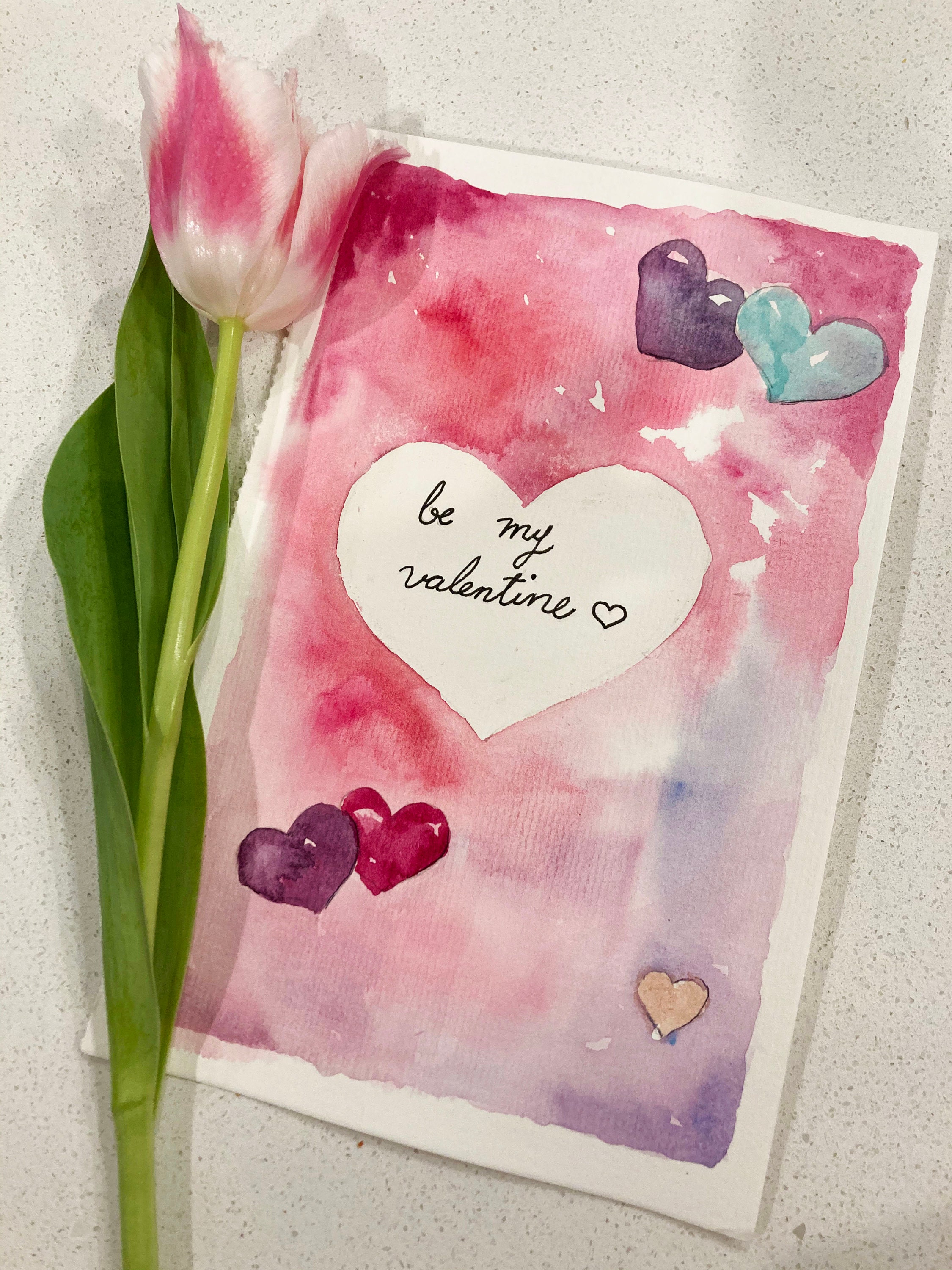 Valentines Day Gift Watercolor Card Be My Valentine Etsy valentines-day-gift-watercolor-card-be-my-valentine-etsy
