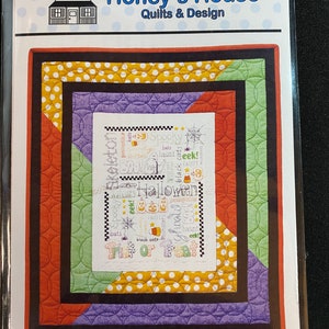 Halloween Haunts by Honey&#39;s House Quilts & Designs HHQ0101 Hand embroidery and sewing design and Quilting