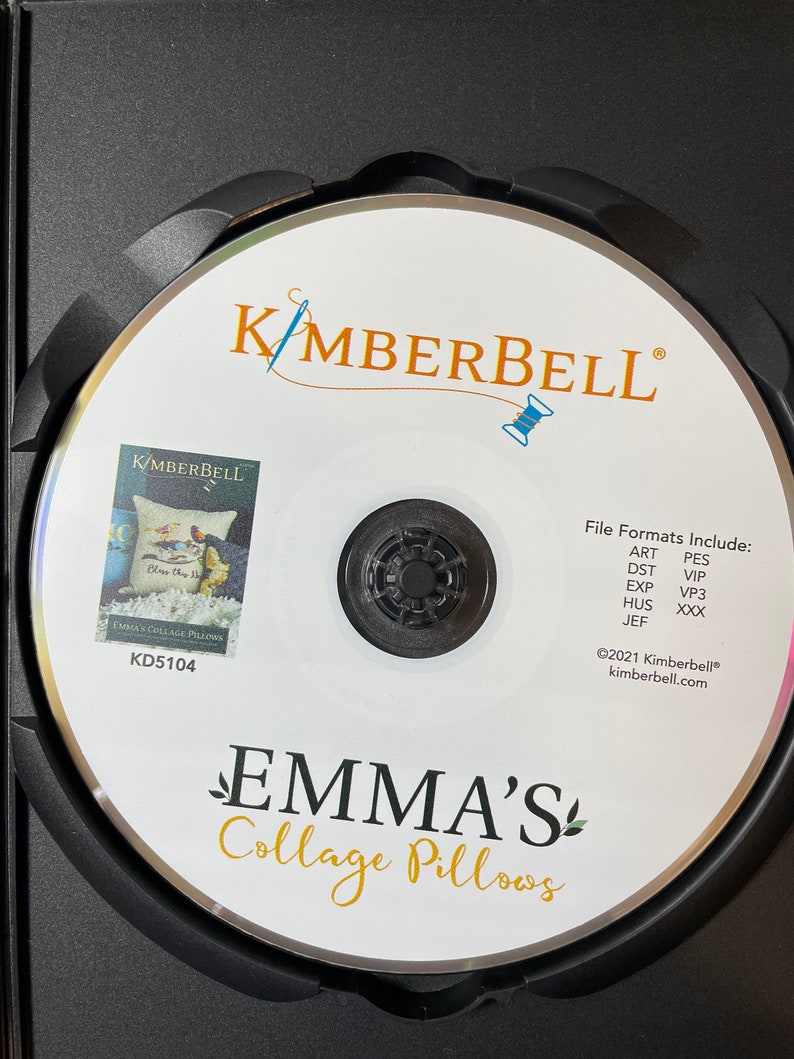 Kimberbell Emma's Collage Pillows Machine Embroidery Designs CD KD5104
