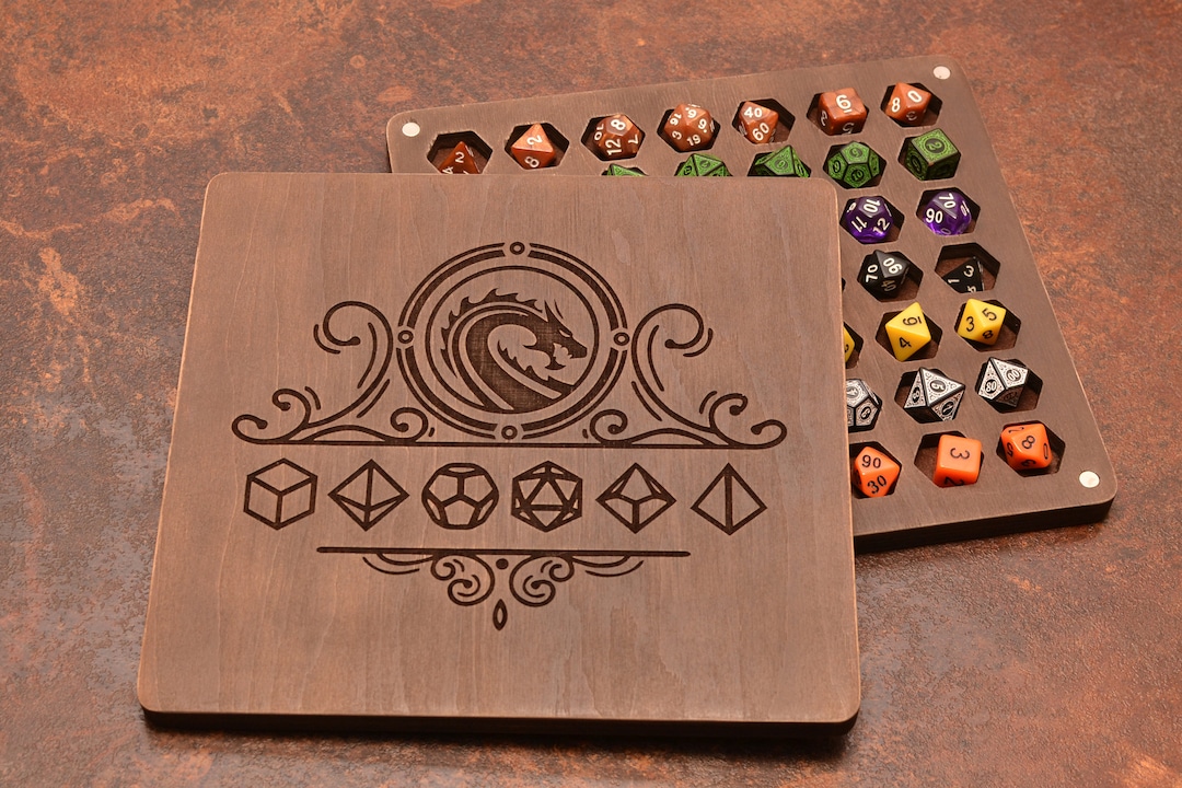 Personalized Dice Box, Dice Holder 7 Set, Wyvern Dice Vault for RRG