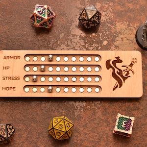 Daggerheart Magnetic Tracker. Stat Tracker – Hope, Armor, Stress & HP. TTRPG