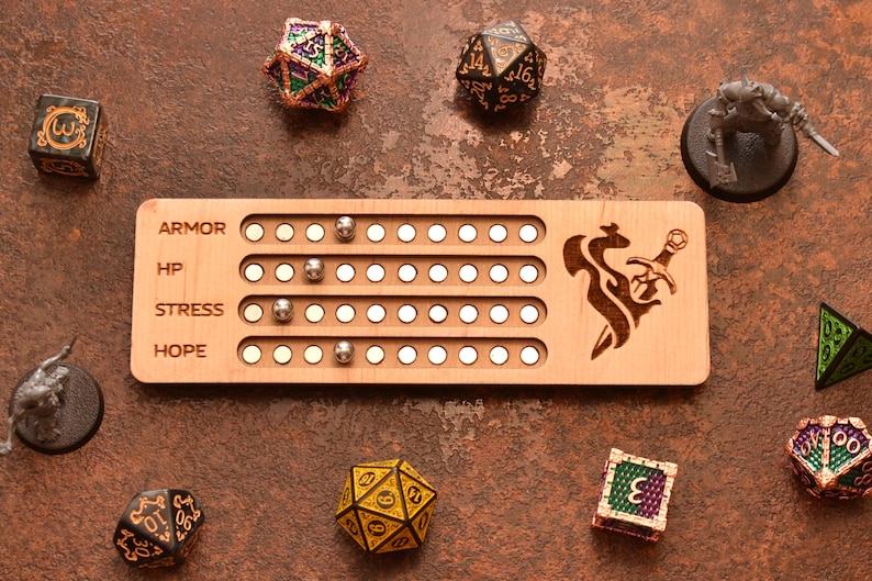 Daggerheart Magnetic Tracker. Stat Tracker – Hope, Armor, Stress & HP. TTRPG