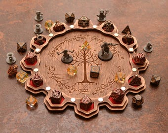 Personalized Wooden Dice Tray – Dragon Scale RPG Gaming Accessory 25x25