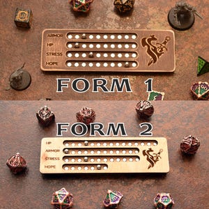 Magnetic Tracker for DH. Stat Tracker – Hope, Armor, Stress & HP. TTRPG