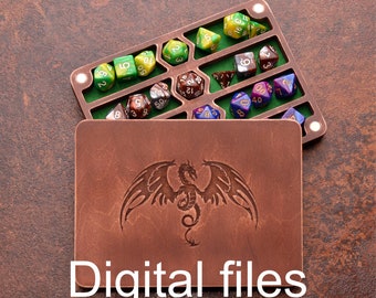 Dice holder 4 set. Digital files Dice Box. Dice Box, Wyvern Dice Vault for RRG,  Wooden Dice Holder Chest.