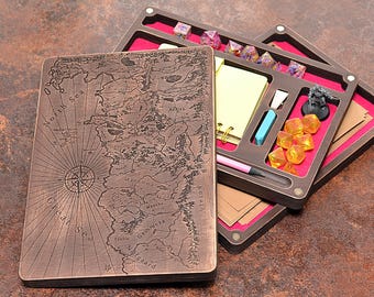 Gepersonaliseerde Dnd-dobbelsteenhouder, RPG-dobbelsteenkluis – rustieke handgemaakte opbergkoffer