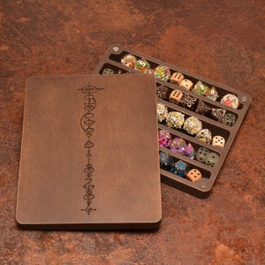 Dungeons and Dragons Dice holder 5 set. Dice Box, Custom dice tray. Wood Dice Storage. Accessories Gifts.