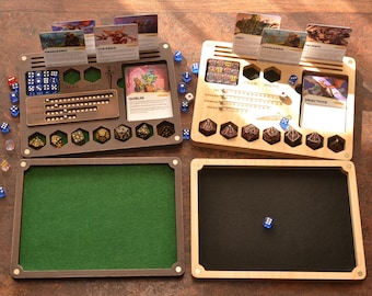 Caja de dados y bandeja para Daggerheart con Magnetic Tracker TTRPG