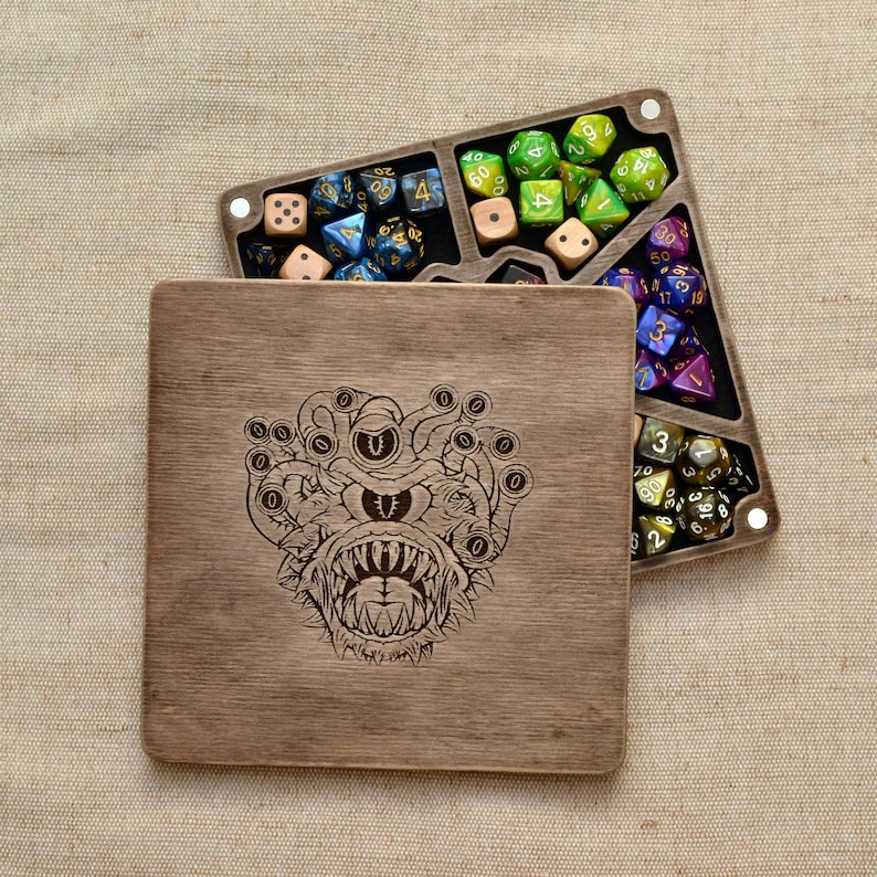 Personalized Dice Box Dice Holder 7 Set Custom Dice Tray Etsy