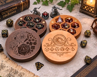 Personalized Wooden Dice Box | Engraved RPG Holder for D&D Players