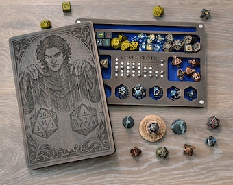 Handcrafted Wooden Dice Box with Magnetic Spell Slot Tracker – dnd RPG Organizer