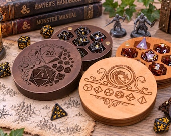 Personalized Wooden Box | Engraved RPG Dice Holder for D&D Players