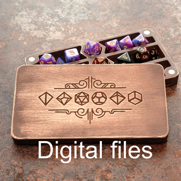 Dice holder 3 set. Digital files Dice Box. Dice Box, Wyvern Dice Vault for RRG,  Wooden Dice Holder Chest.