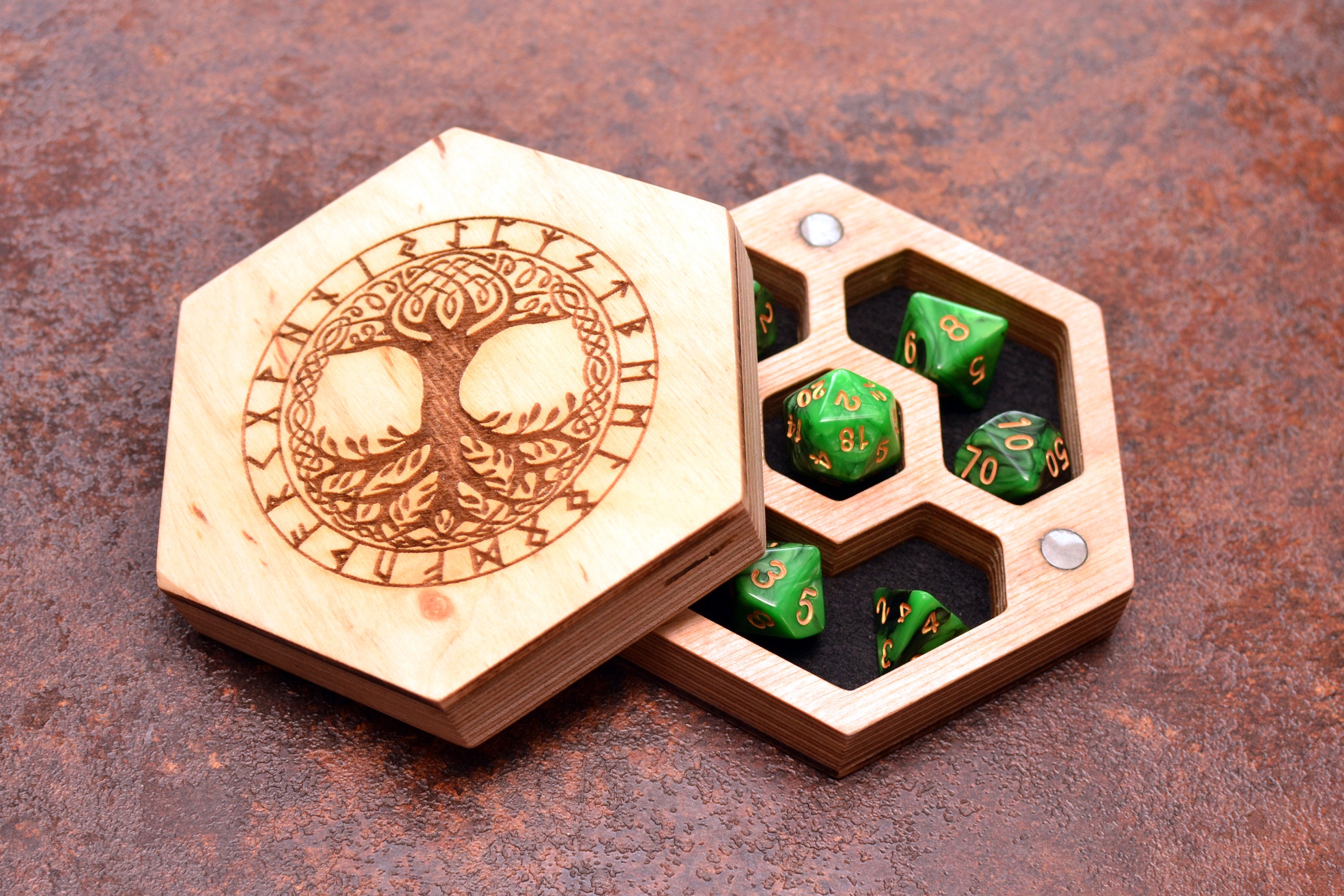 Dnd Dice Box Dungeons and Dragons Wooden Dice Holder Chest Etsy