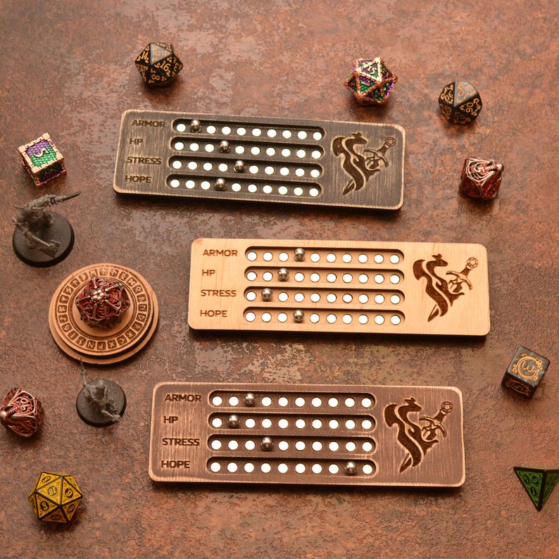 Daggerheart Magnetic Tracker. Stat Tracker – Hope, Armor, Stress & HP. TTRPG