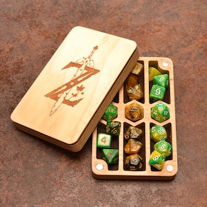 Custom dnd dice box and tray with Storage for dungeons and dragons lover