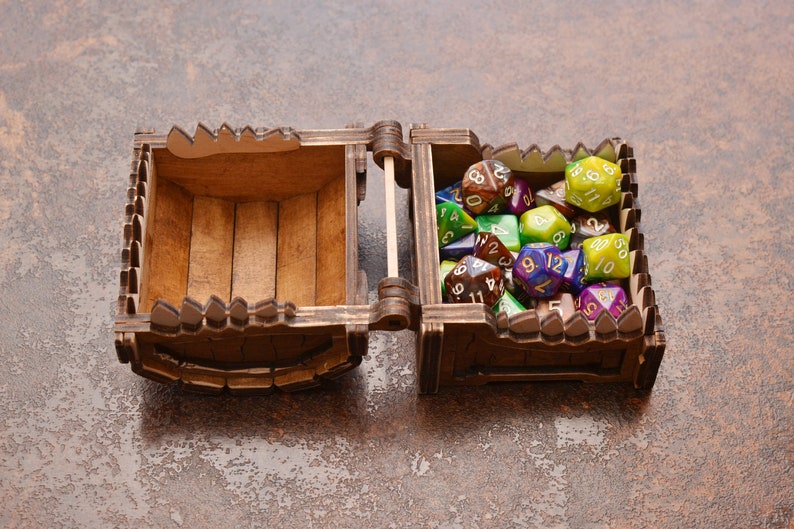 Mimic Chest. Mimic dice box wood. Dice Jail. image 5