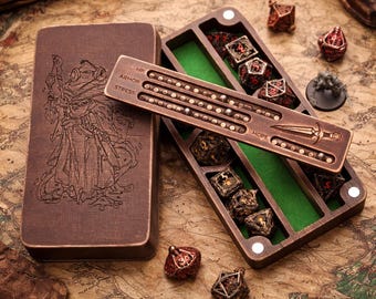 Personalized Daggerheart wooden dice tray with magnetic fear tracker