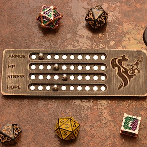 Daggerheart Magnetic Tracker. Stat Tracker – Hope, Armor, Stress & HP. TTRPG