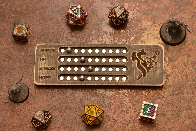 Daggerheart Magnetic Tracker. Stat Tracker – Hope, Armor, Stress & HP. TTRPG