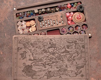 Personalized Dice Box with Magnetic Spell Slot Tracker: DnD Dice Organizer