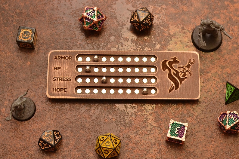 Daggerheart Magnetic Tracker. Stat Tracker – Hope, Armor, Stress & HP. TTRPG