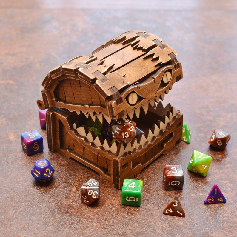 Mimic Chest. Mimic dice box wood. Dice Jail. image 1