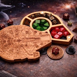 Star Ship trätärningsask: Anpassad graverad förvaringsbricka