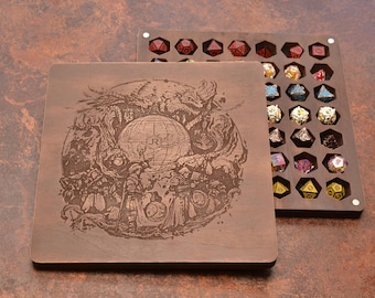 Personalized Wood Dice Box: Dungeons and Dragons 7-Set Storage