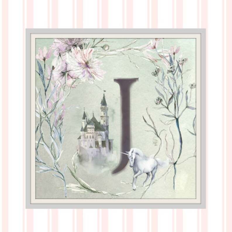 unicorn printable unicorn art unicorn alphabet letter j etsy