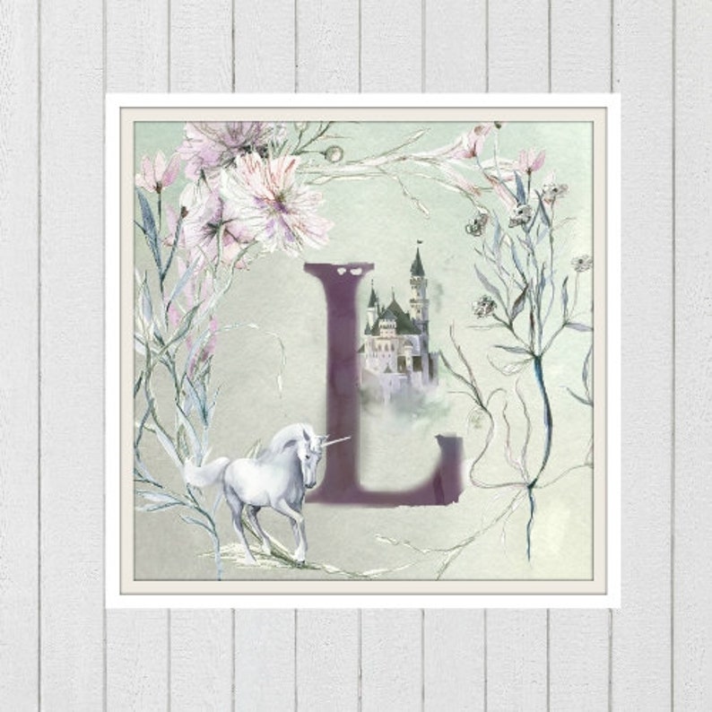 unicorn printable unicorn art unicorn alphabet letter l etsy