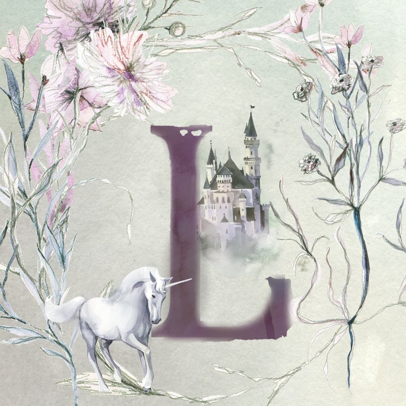 unicorn printable unicorn art unicorn alphabet letter l