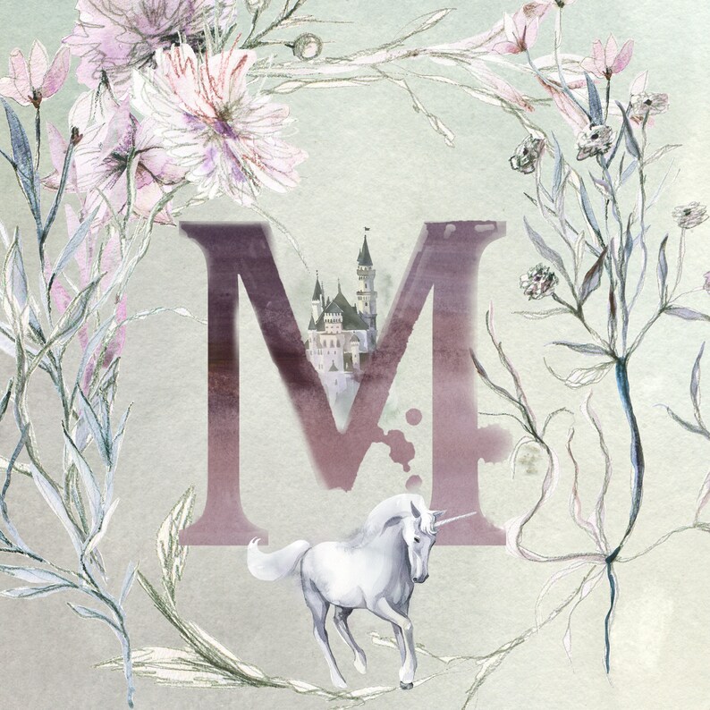 unicorn printable unicorn art unicorn alphabet letter m