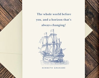 The Whole World Before You Graduation Card, The Wind in the Willows Literary Quote by Kenneth Grahame