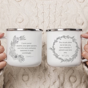 Darcy and Lizzy Pair of Literary Quote Mugs from Pride and Prejudice