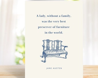 Funny Mothers Day Card with Jane Austen Quote from Persuasion, Sorry Mom Literary Greeting Card