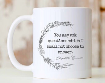 Taza divertida de Orgullo y prejuicio con cita de Elizabeth Bennet, regalo de Jane Austen para amigo, maestro o compañero de trabajo
