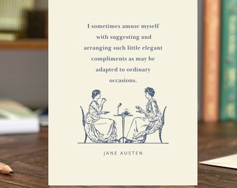 Pride and Prejudice Funny Card with What Excellent Boiled Potatoes Quote, Jane Austen Greeting Card
