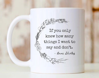 Taza de Ana de las Tejas Verdes, cita divertida, regalo para amantes de la lectura