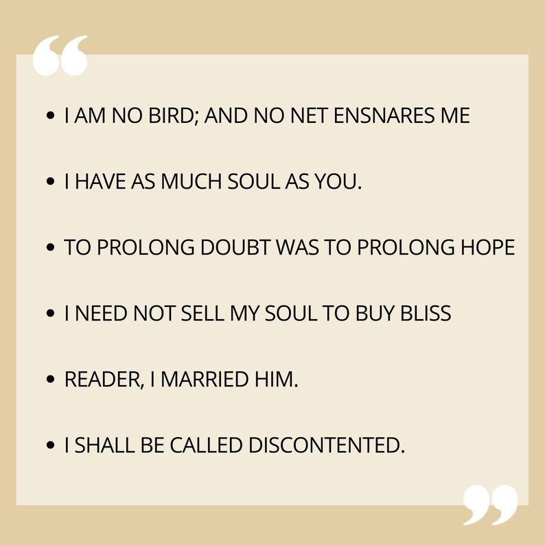 Jane Eyre Quote Pencil Set Charlotte Bronte Book Lover Gift Etsy