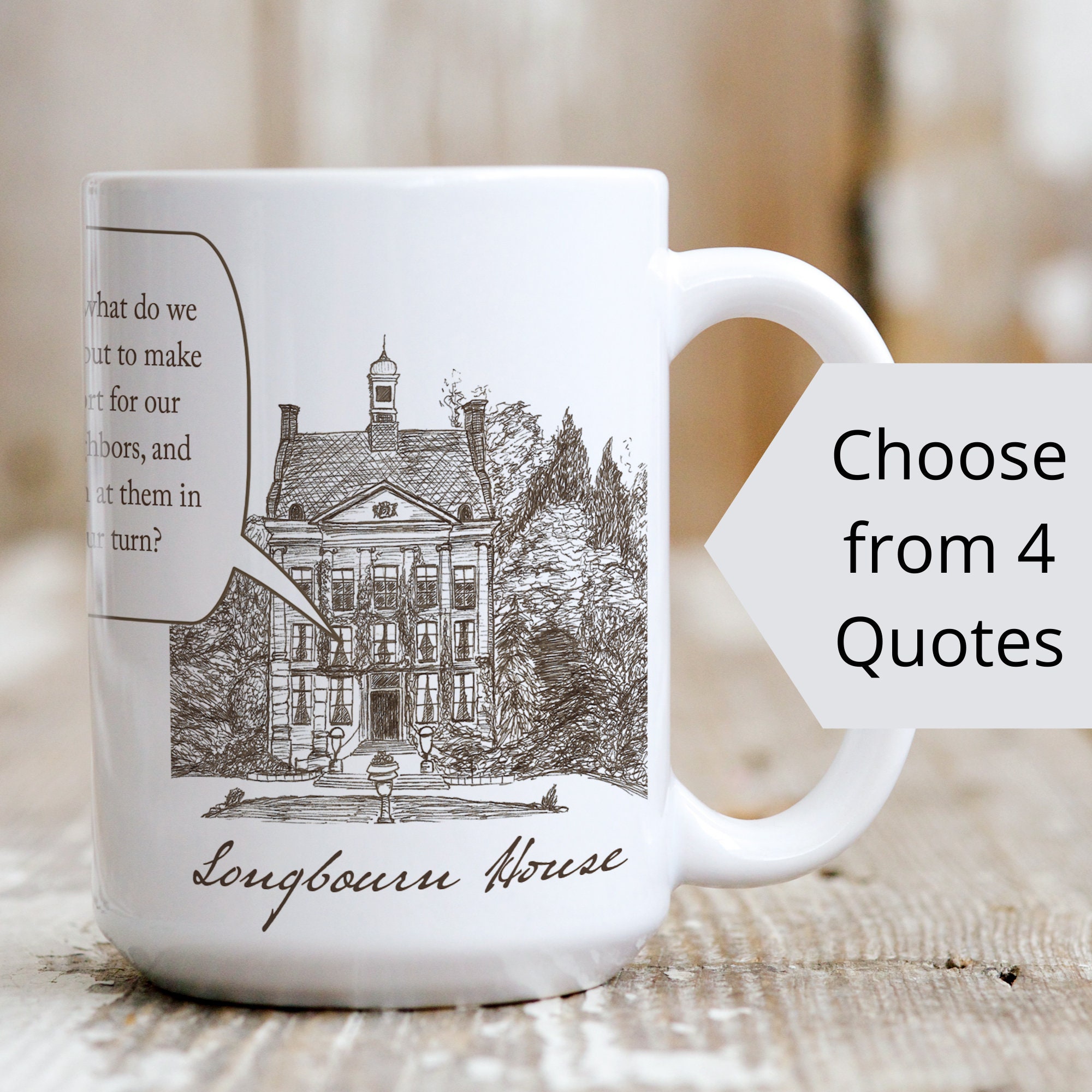 Jane Austen Mug with Mr. Bennet Quote, Pride and Prejudice Gift, Literary Gift for Dad, Funny Jane Austen Gift, Book Mug for Book Lover Gift