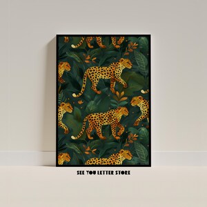 Impresión de pared de ilustración de vida silvestre - Descarga digital de arte de guepardo - Decoración de animales exóticos