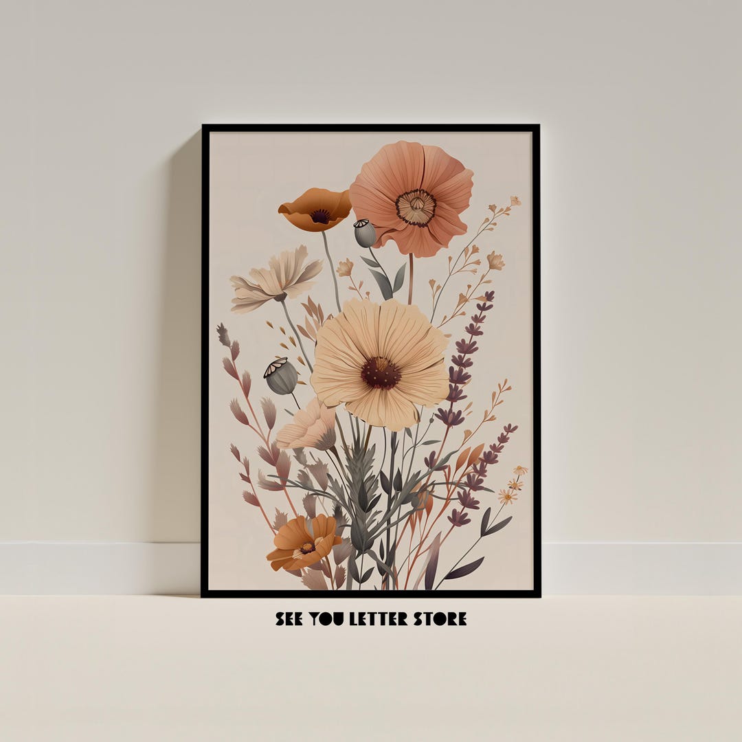 Floral Watercolor Art Print Modern Botanical Digital Poster Printable ...